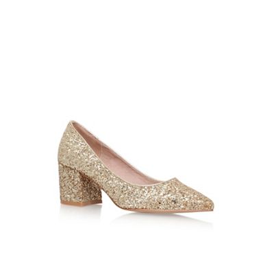 KG Kurt Geiger Gold 'Dazzle' low heel court shoe